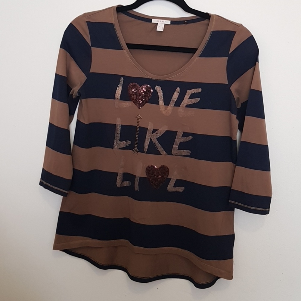 Esprit 3/4 sleeve highlow Top